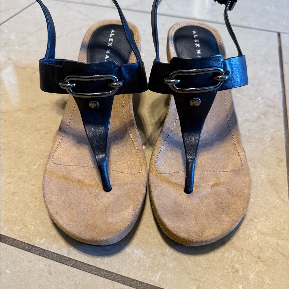 Alex Marie Black and Tan Women Sandals